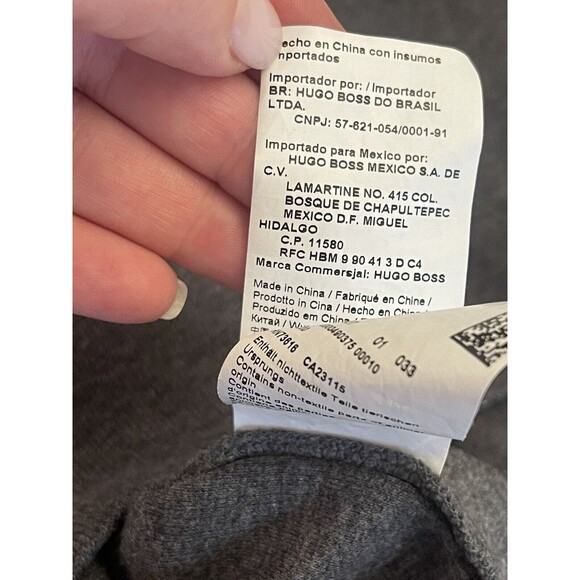Hugo Boss Men’s Sz L 1/4 Zip Pullover Sweater Gray Cotton Casual Classic EUC - Picture 14 of 14